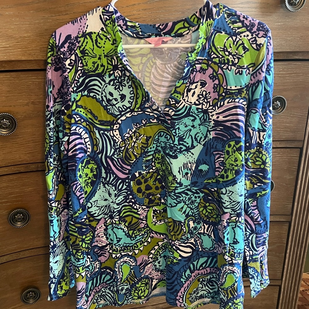 Colorful Patterned Long Sleeve Top